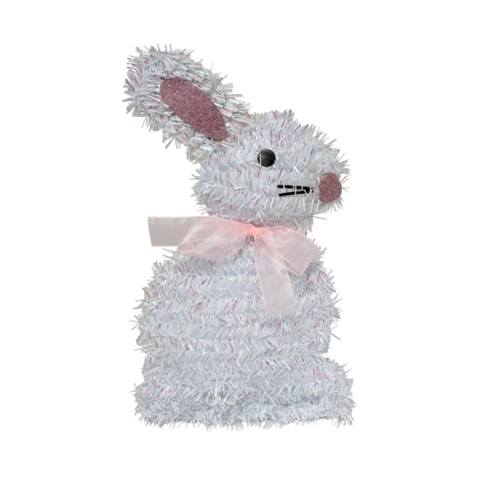 Celebrate Together tinsel Bunny: Easter Tinsel Bunny wall decor 13.5" H x 8" W